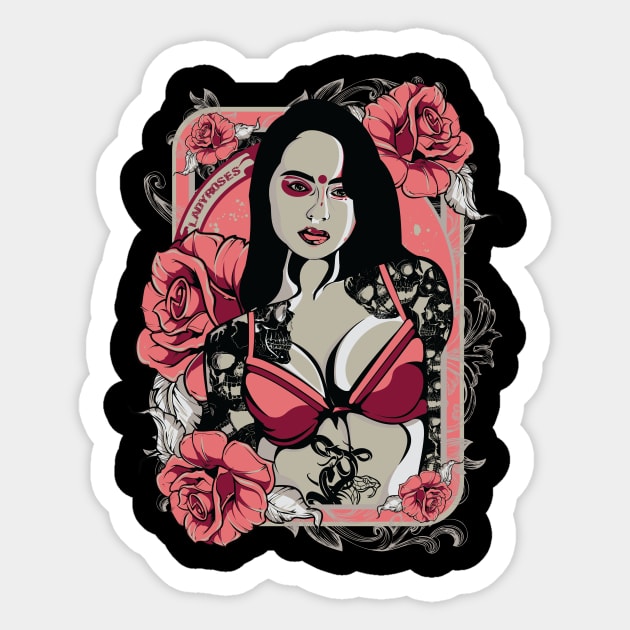 Lady rose Sticker by gblackid